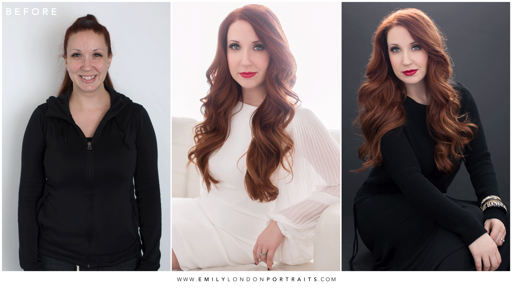 Before and After a Beautiful Portrait Session with Emily London Miller